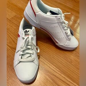 Size 11 Adidas casual walking white and red